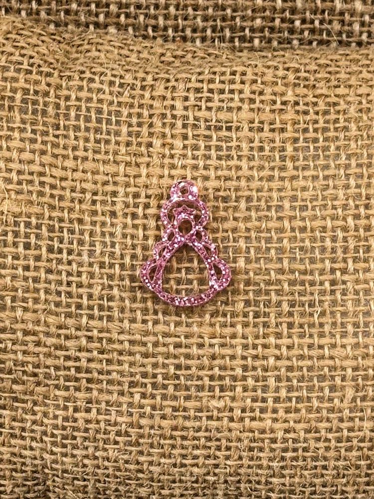 Silueta rosa glitter acetato virgen del Rocío