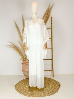 Blusa de seda blanca con top
