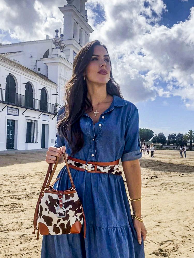Bolso bombonera vaca marrón