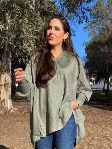 Jersey oversize cuello pelo