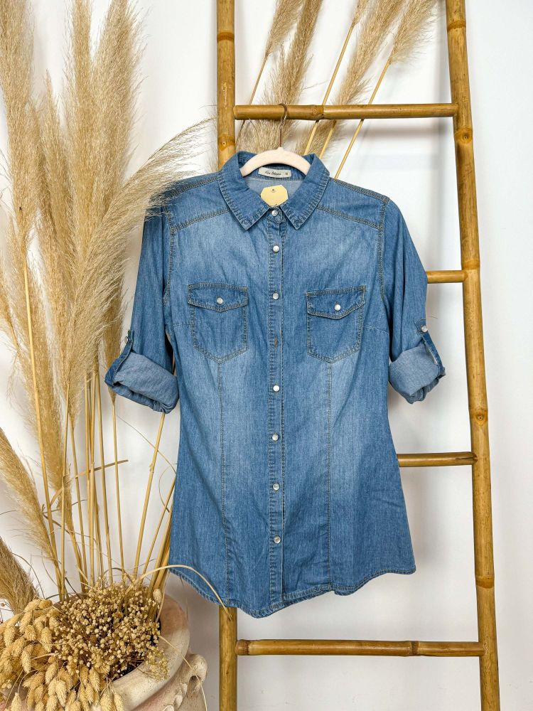 Camisa entallada vaquera Camisa entallada vaquera