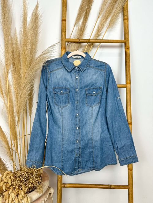 Camisa entallada vaquera