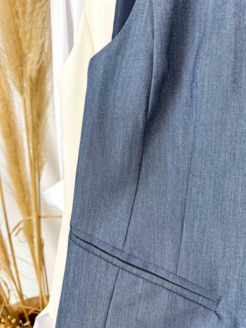 Chalequillo gris azulado diagonal