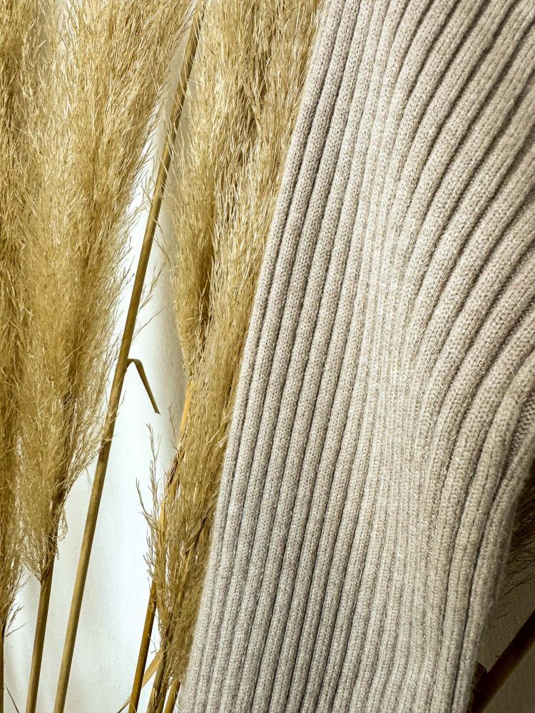 Camiseta canalé beige