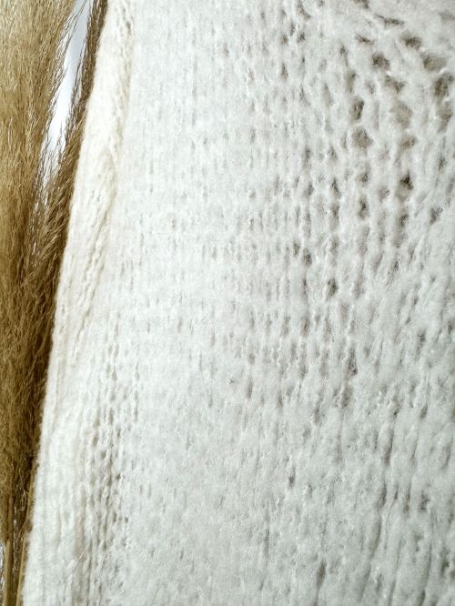 Vestido lana calada con fleco