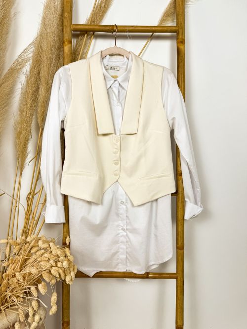 Chalequillo crudo cuello cuadrado