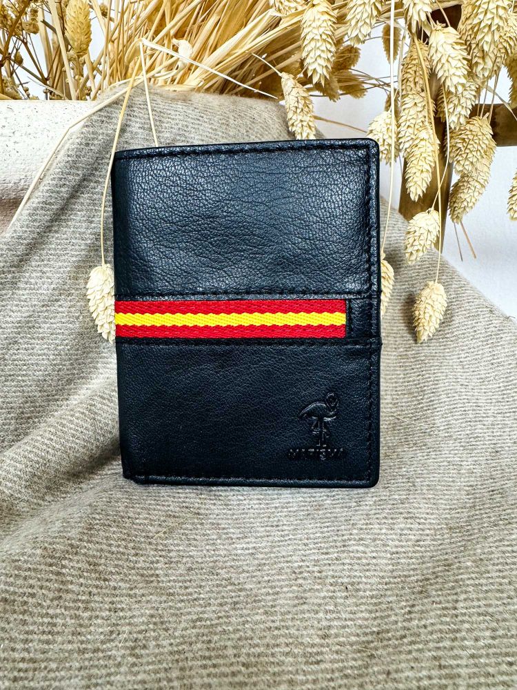 Cartera negra con bandera