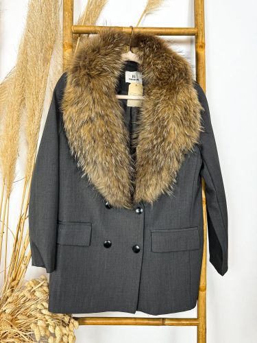 Cuello largo de pelo natural 2