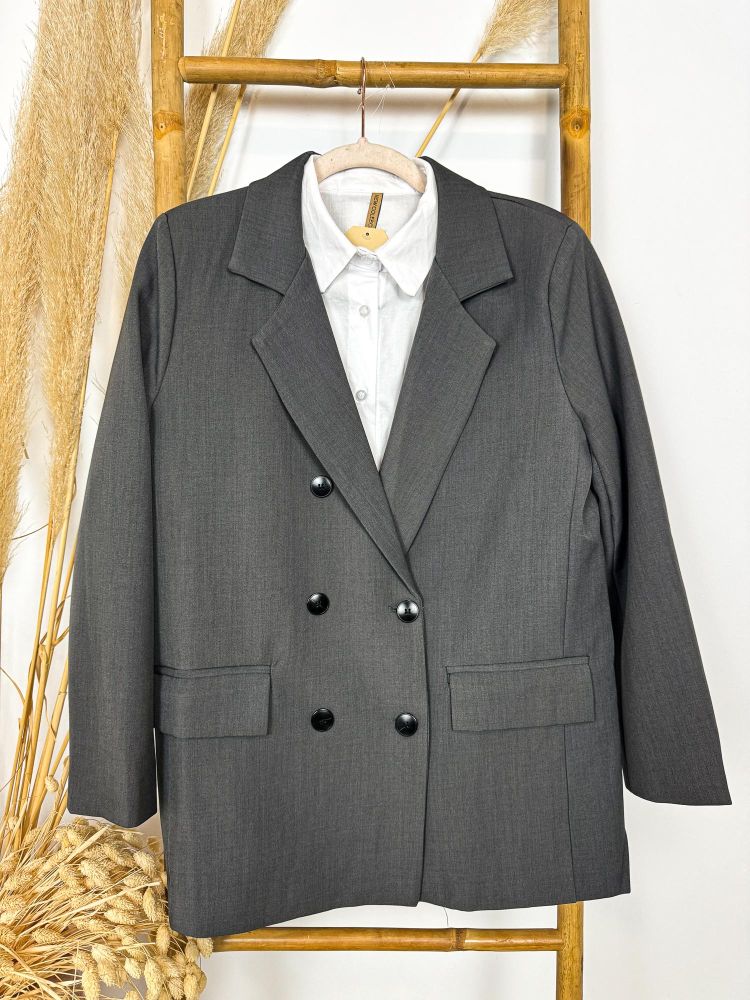 Blazer gris 6 botones