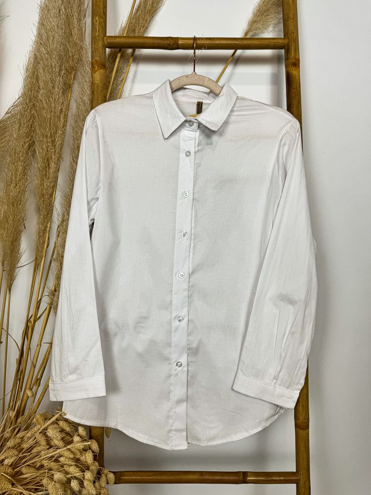 Camisa blanca clásica top