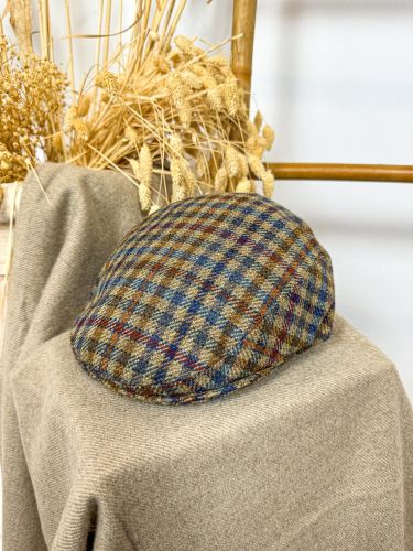 Gorra de niño campera clásica cuadros grandes tricolor