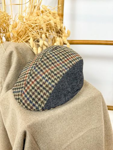 Gorra de niño pico de pato pata de gallo combinada azul