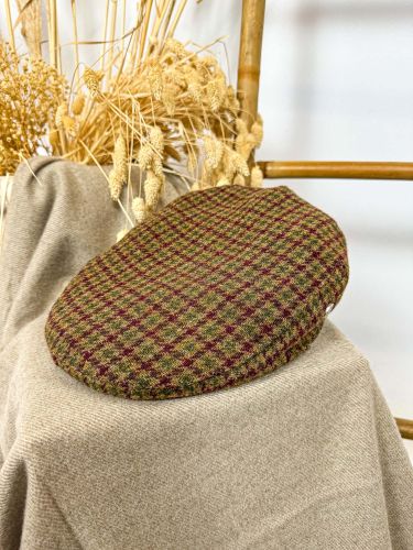 Gorra campera clásica pata de gallo burdeos