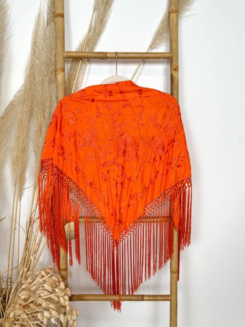 Mantón seda Lucía naranja