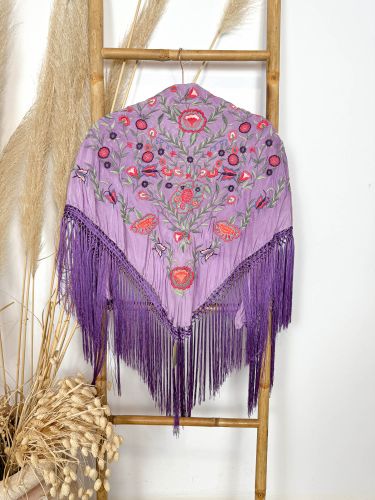 Mantón Victoria malva