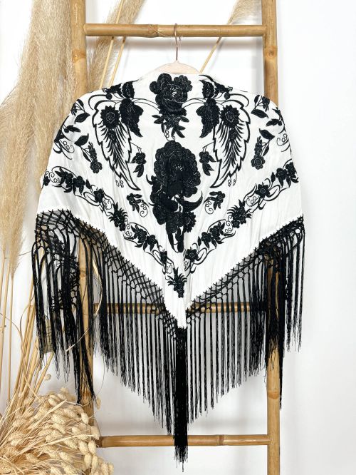 Mantón Beatriz blanco