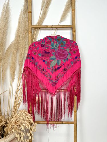 Mantón Amalia frambuesa