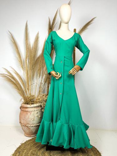 Traje flamenca aguamarina de capa