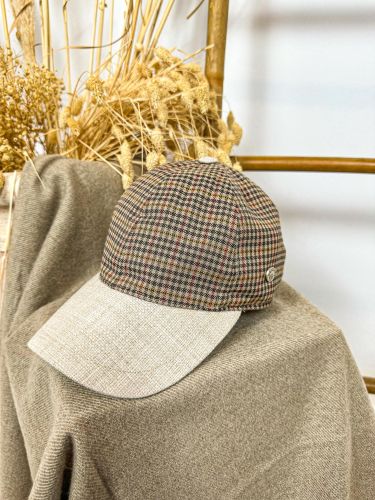 Gorra de visera combinada cuadros tierra 2