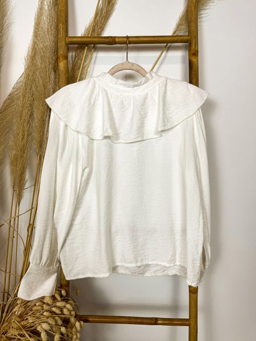 Blusa volantón blanca