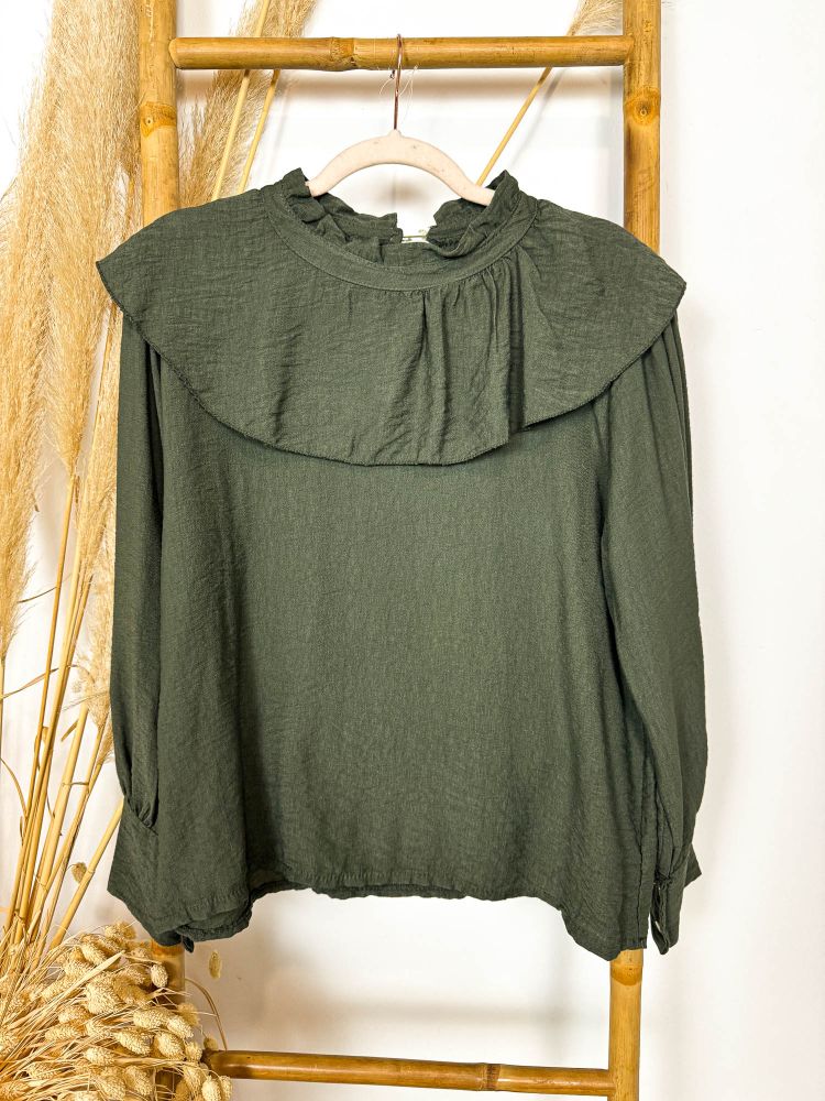 Blusa volantón verde