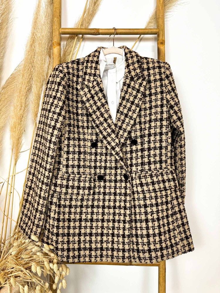 Blazer tweed pata de gallo