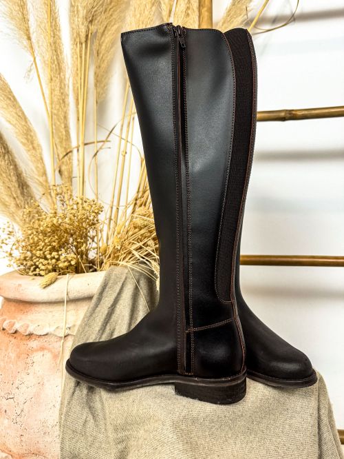 Boto de piel castaña clásica elástica modelo 273-LU