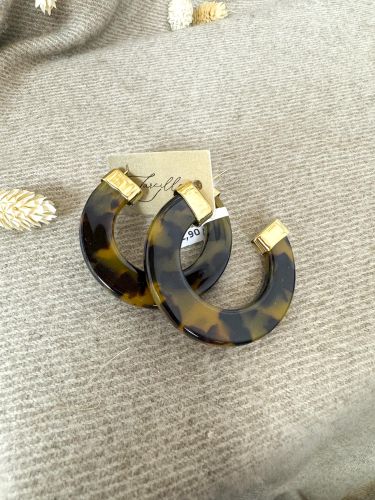 Argollas de resina manchas marrones y negras