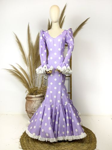 Traje sevillanas MANUELA MACÍAS malva