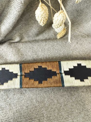 Cinturón argentino rombos marrón y beige 2