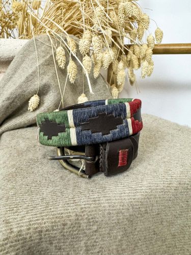 Cinturón argentino niño rombos tricolor y blanco