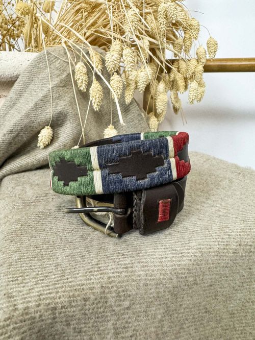 Cinturón argentino niño rombos tricolor y blanco