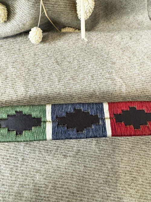 Cinturón argentino niño rombos tricolor y blanco