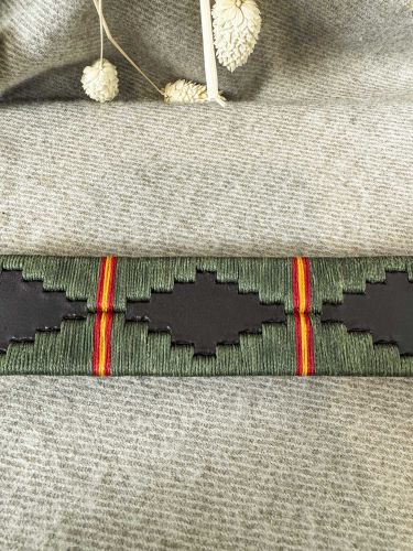 Cinturón argentino rombos verde y bandera España 2
