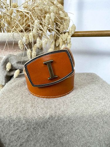 Hebilla rectangular inicial relieve I 2