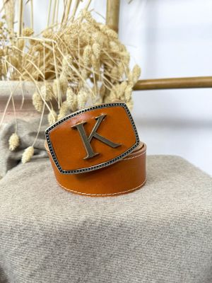 Hebilla rectangular inicial relieve K 2