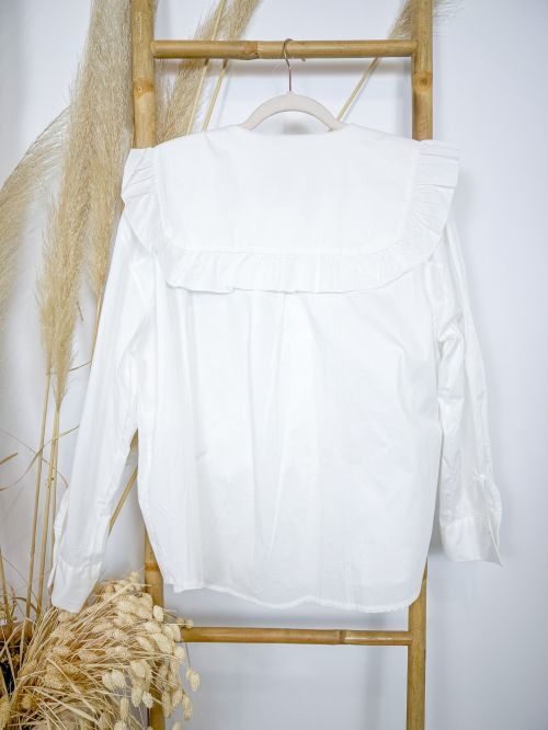 Blusa blanca cuello bebé