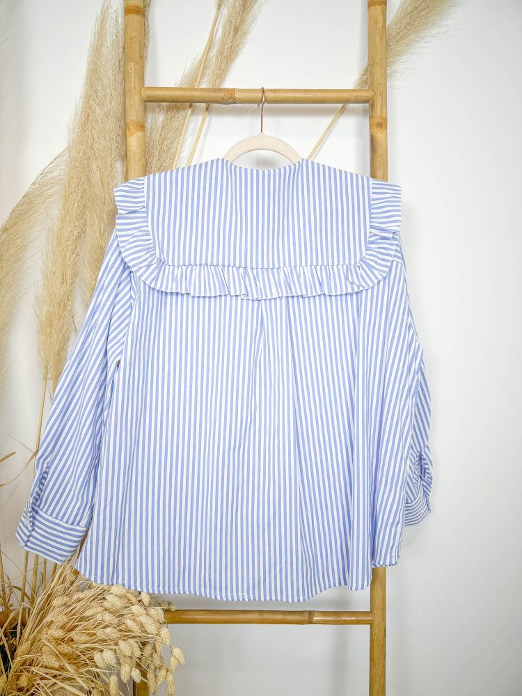 Blusa de rayas cuello bebé