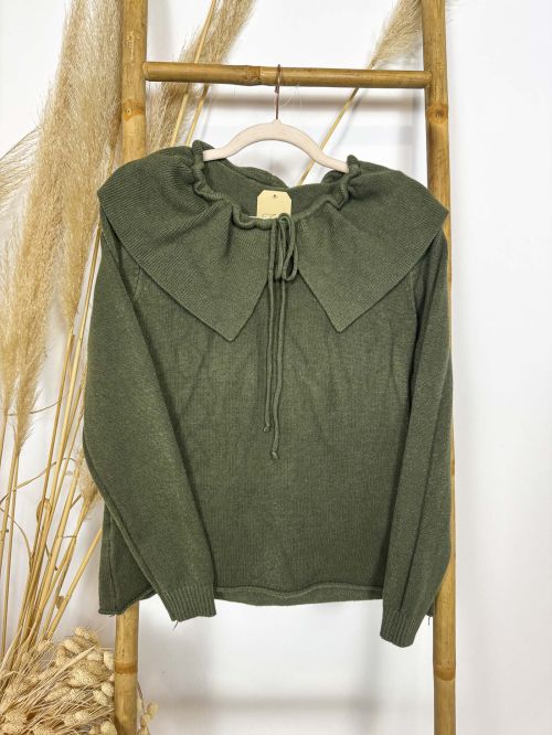 Jersey cuello bebé verde cacería