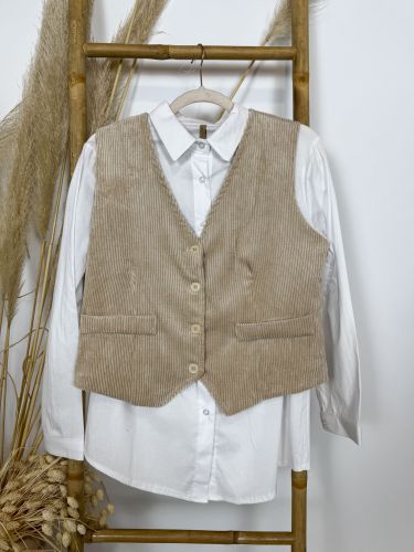 Chalequillo pana beige