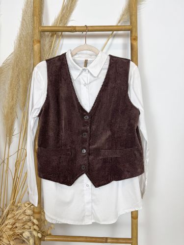 Chalequillo pana marrón