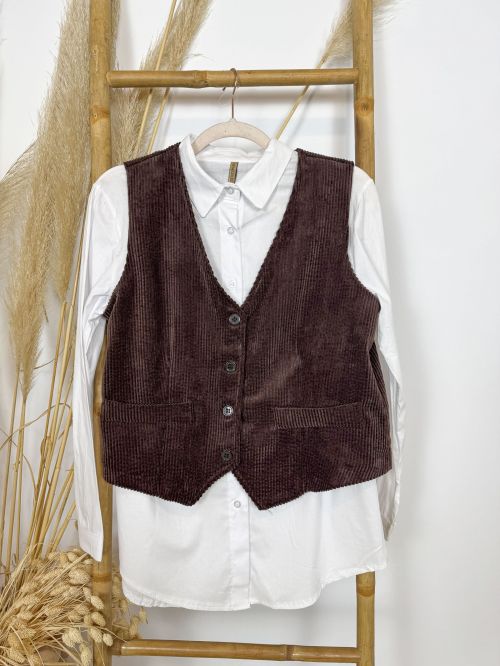 Chalequillo pana marrón