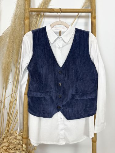 Chalequillo pana azul