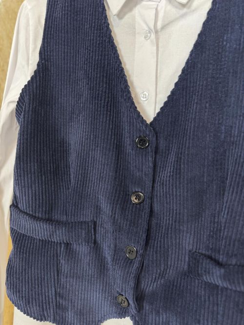 Chalequillo pana azul