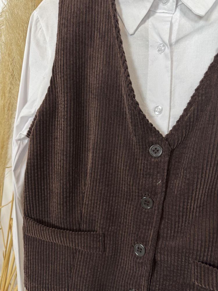 Chalequillo pana marrón Chalequillo pana marrón