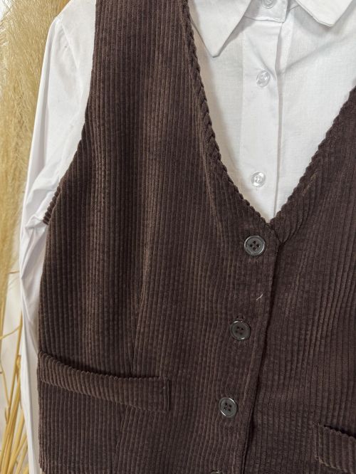 Chalequillo pana marrón