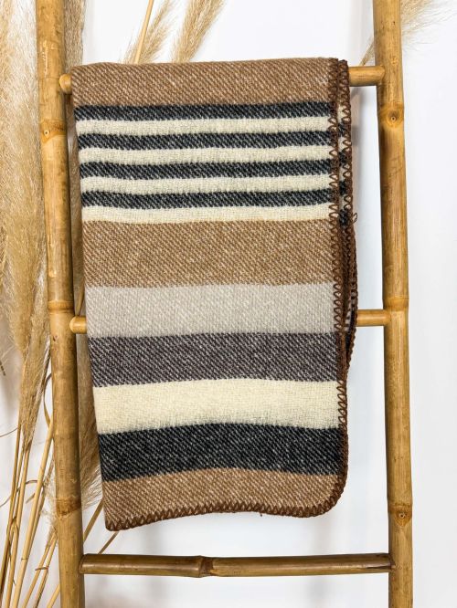 Pañoleta mullida rayas tonos tierra