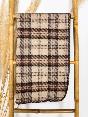 Mantoleta taupe cuadros canela, marrón y gris