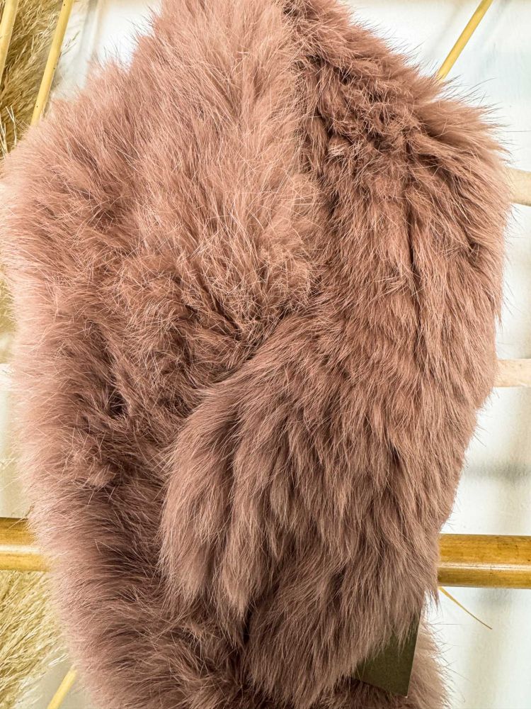 Bufanda corta de pelo natural de...