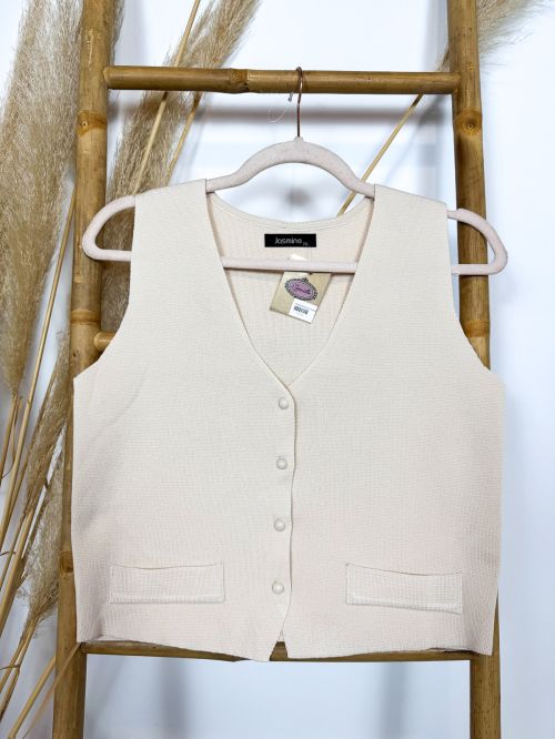 Chalequillo punto crudo botones esmaltados